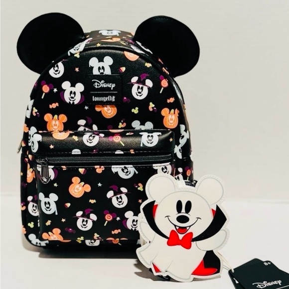 Loungefly Disney NWT Mickey Halloween Costume Backpack & Vampire Coin Purse - Picture 1 of 10